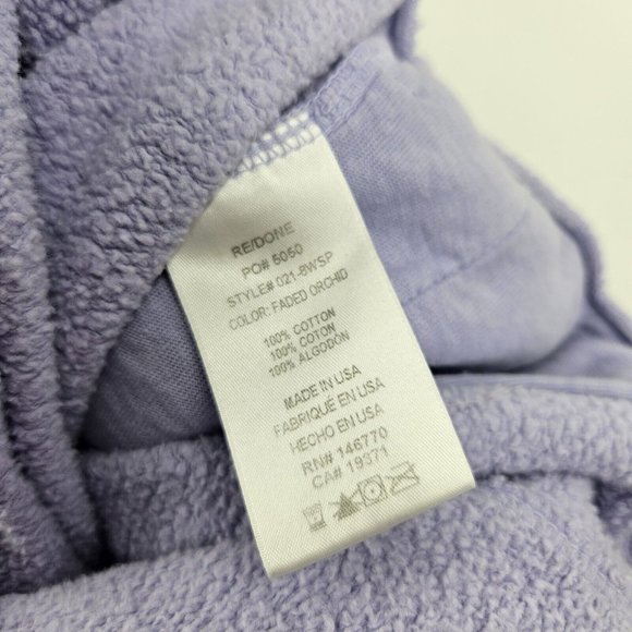 Re/Done x Hanes Sweatpants Purple 80s Elastic Waist Pull On Lounge Pants Size XS - Picture 7 of 8